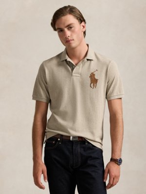 Poloshirt in Piqué-Qualität mit Logo-Aufnäher, Classic Fit