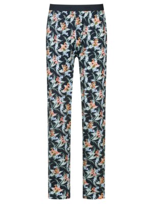 Pyjama-Hose mit Allover-Print und Stretchanteil