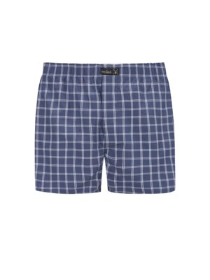 Bequeme Boxershorts mit Karo-Muster und Logo-Aufnäher