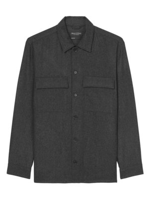 Meliertes Overshirt mit Brusttaschen