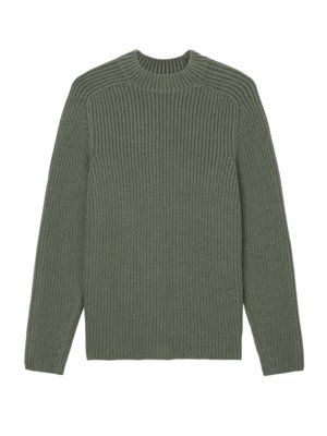 Pullover im Rippstrick mit halsnahem O-Neck