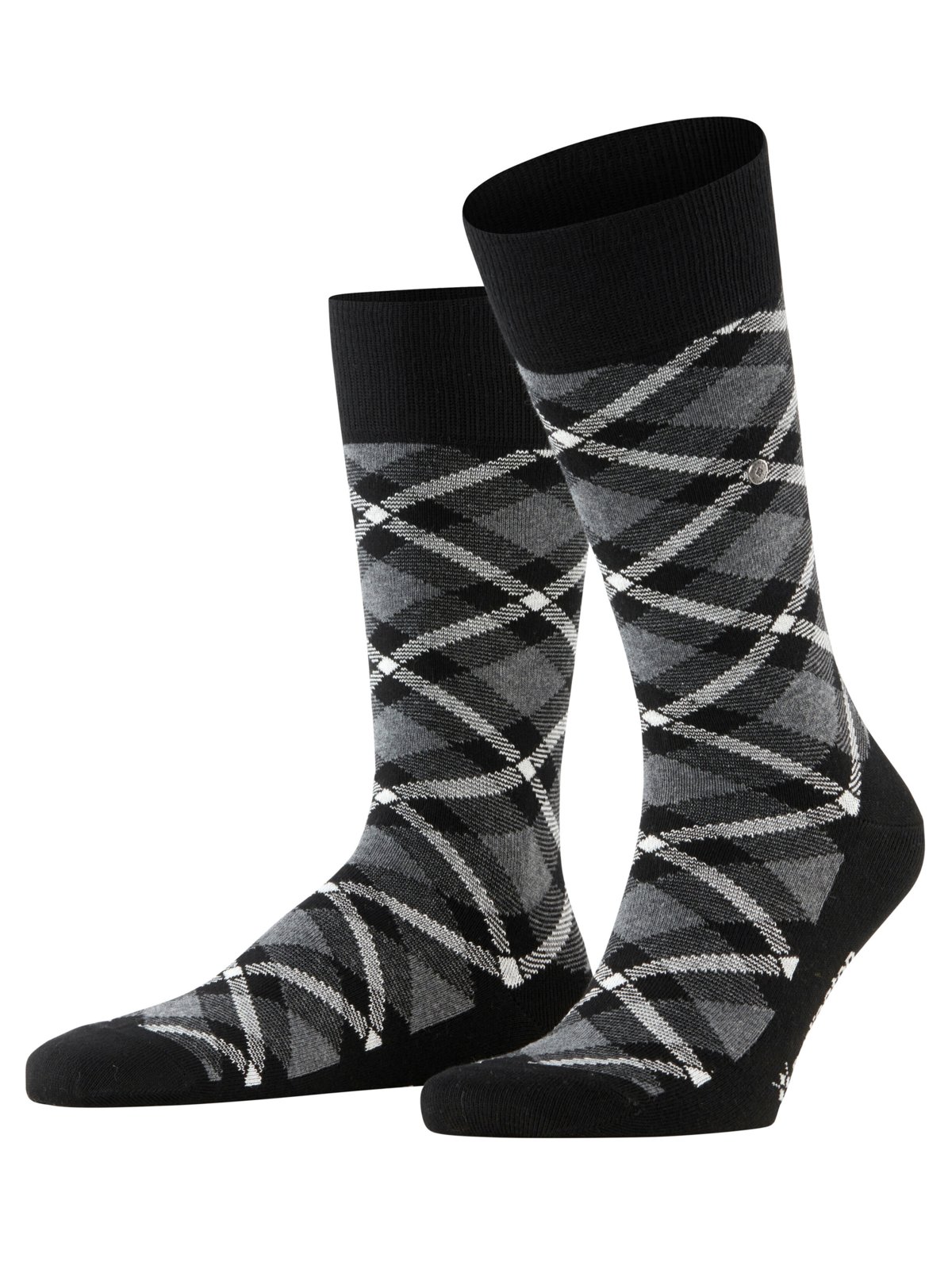 Burlington Gemusterte Socken aus einem Bio-Baumwoll-Mix in 46