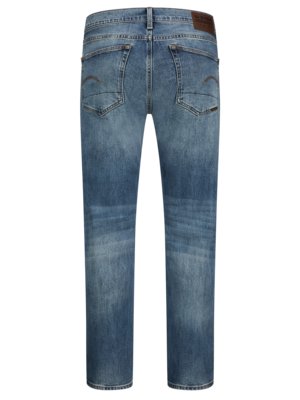 Jeans mit Kontrastnähten im Washed-Look, Regular Tapered