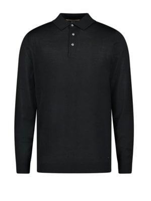 Langarm-Poloshirt in Feinstrick-Qualität