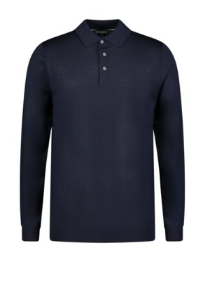 Langarm-Poloshirt in Feinstrick-Qualität