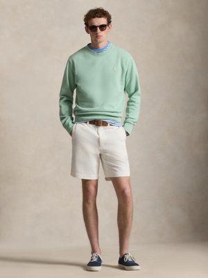 Unifarbenes Sweatshirt mit Poloreiter-Stickerei