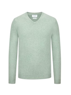 Melierter Pullover mit Kaschmir