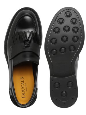 Loafer aus poliertem Nappaleder mit Quasten