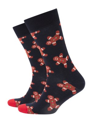 Socken mit Lebkuchen-Motiv und Stretchanteil