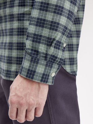 Baumwollhemd mit Karomuster und Button Down-Kragen