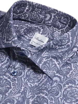 Twill Hemd mit Paisley-Muster und extralangem Arm, Slimline