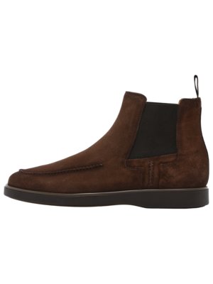 Chelsea Boots aus Wildleder mit Steppnaht und Keilabsatz