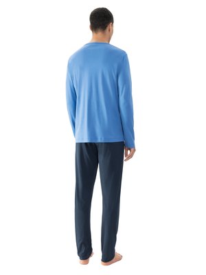 Jersey-Schlafanzug mit Brusttasche und gemusterter Hose