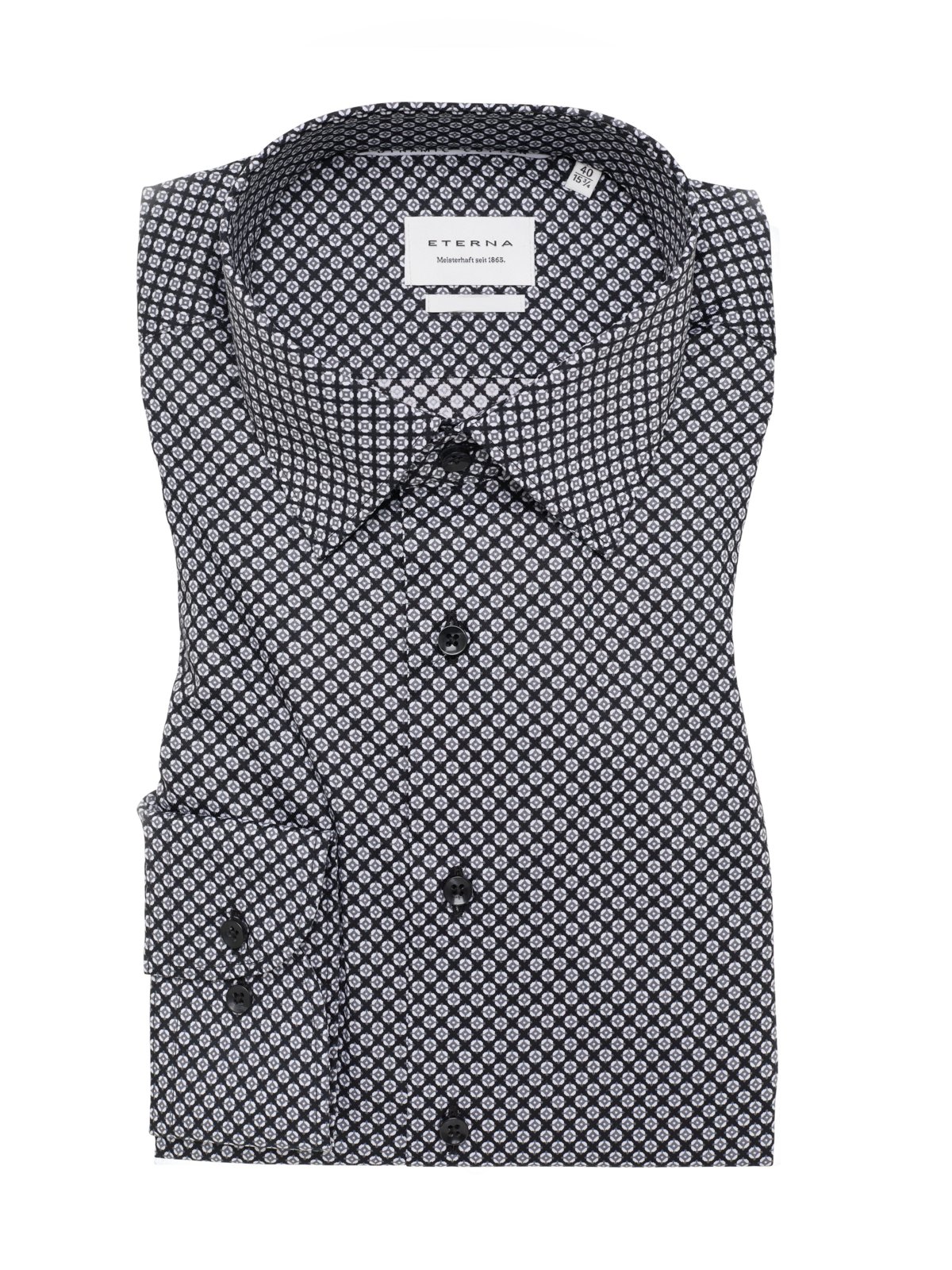 Eterna Hemd aus Baumwolle mit feinem Print, Super Slim Fit in 41XX
