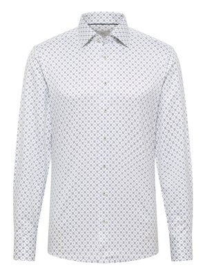 Baumwollhemd in Vollzwirn-Qualität mit Print, Modern Fit