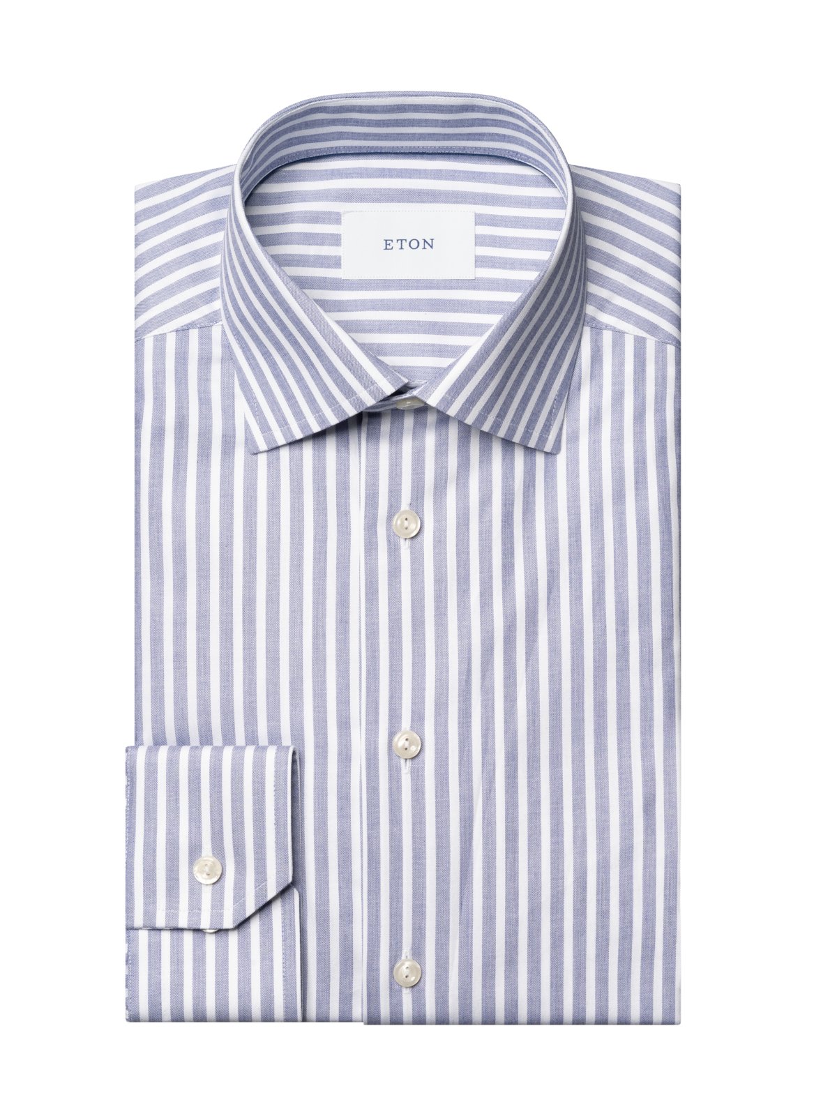 Eton Gestreiftes Twill-Hemd aus langstapeliger ägyptischer Baumwolle, Contemporary in 41
