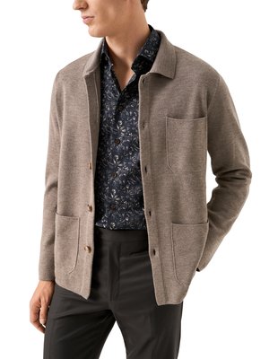 Signature Twill-Hemd mit floralem Print und Kentkragen, Contemporary