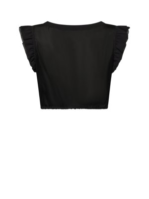 Chiffon-Dirndlbluse mit Flügelarm und V-Ausschnitt