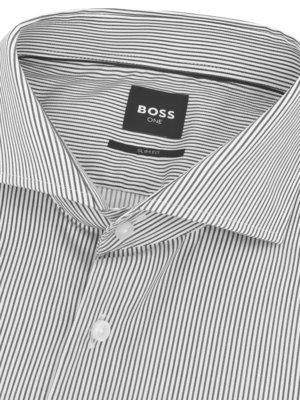 Baumwollhemd mit feinem Streifen, Slim Fit