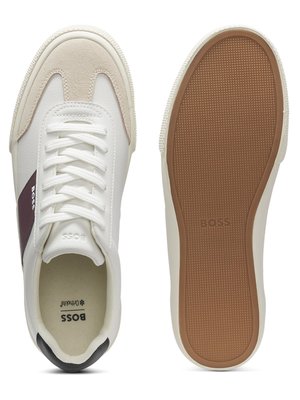 Sneaker Aiden aus Kunstleder mit farbigen Leder-Besätzen