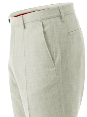 Festliche Anzughose aus Schurwolle mit Struktur, Slim Fit