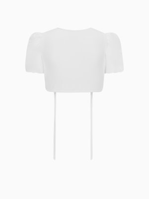 Dirndlbluse Irma mit kurzem Puffarm aus Baumwolle