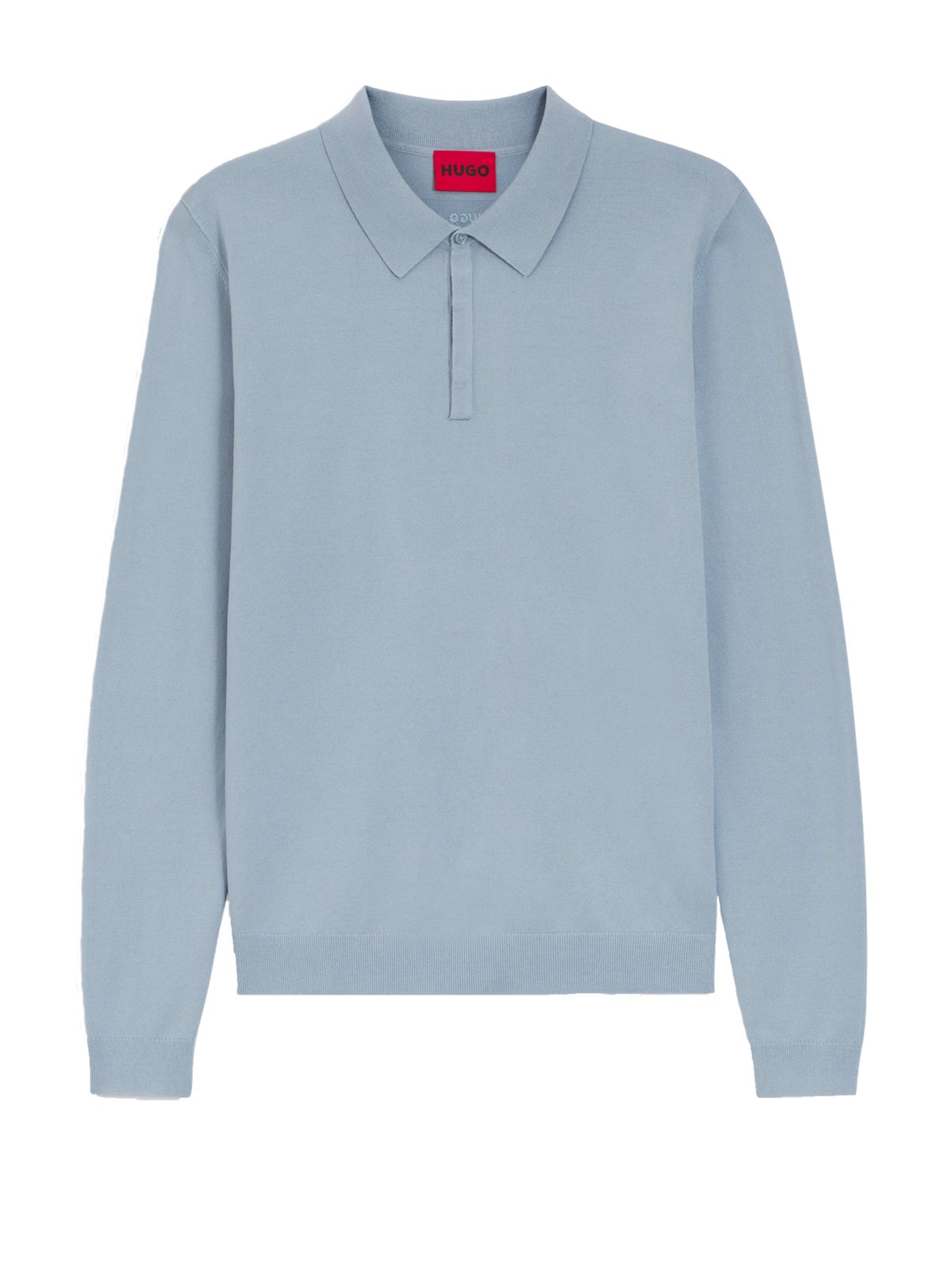 HUGO Langarm-Poloshirt mit verdeckter Knopfleiste, Slim Fit in M