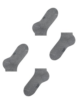 2er-Pack Sneakersocken HAPPY aus Feinripp-Baumwolle