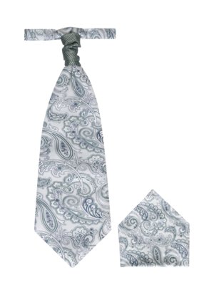 Einreihiger Hochzeitsanzug mit Weste, Plastron und Einstecktuch