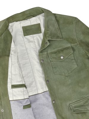Lederjacke MSValerio in Overshirt-Optik aus weichem Ziegenveloursleder