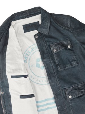 Lederjacke MSLennard aus Lammnubuk in Fieldjacket-Optik