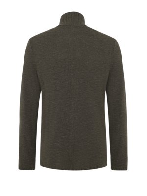 Cardigan in Sakko-Optik mit Mouliné-Baumwolle und Stehkragen