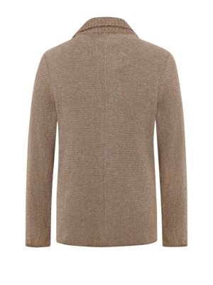 Cardigan in Sakko-Optik mit Mouliné-Baumwolle und Stehkragen