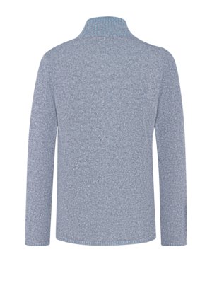 Cardigan in Mouliné-Qualität mit Leinenanteil und Stehkargen