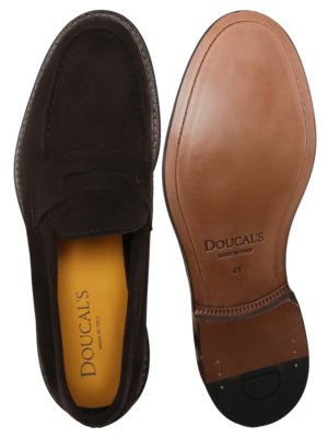 Loafer aus Wildleder mit Blockabsatz