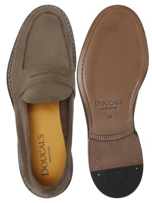 Loafer aus Wildleder mit Blockabsatz