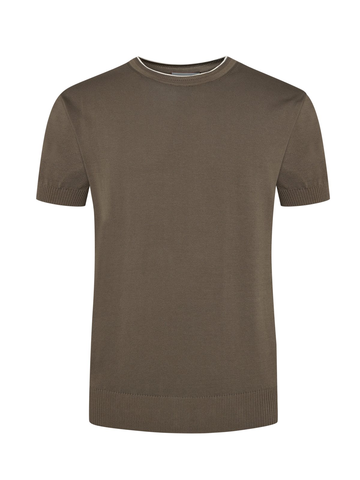 Canali Glattes T-Shirt aus hochwertigem Baumwoll-Feinstrick in 50