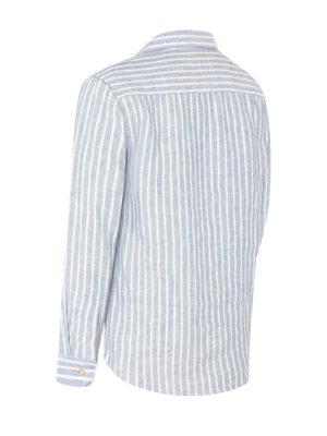 Leichtes Leinenhemd mit Streifen und Haifischkragen, Classic Fit