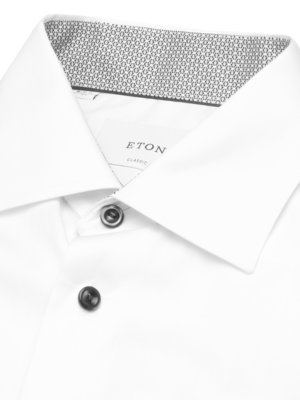 Unifarbenes Signature Twill-Hemd mit Ausputz und Kentkragen, Classic Fit