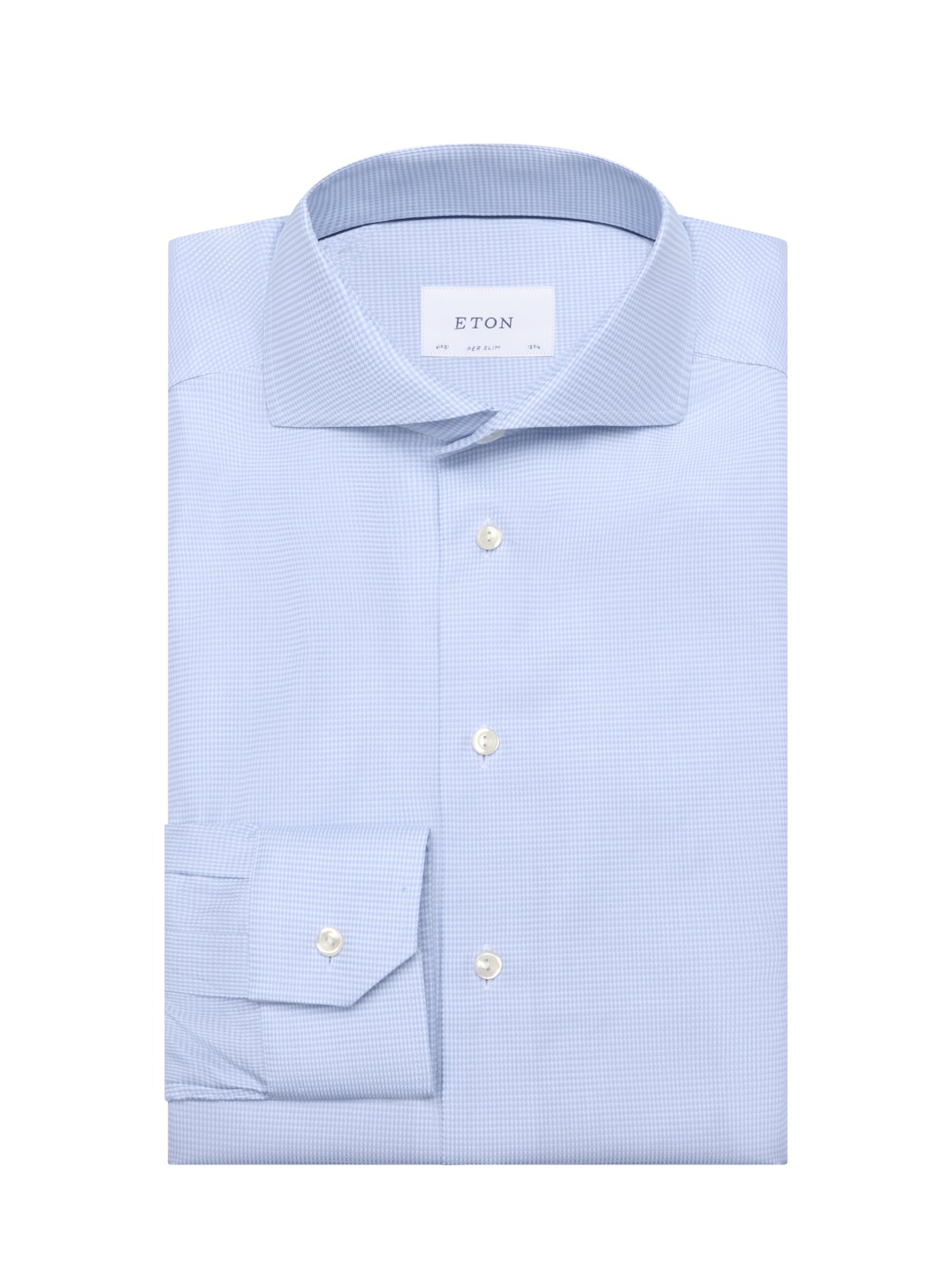 Eton Twill-Hemd mit Pepita-Muster und Haifischkragen, Super Slim Fit in 41XX