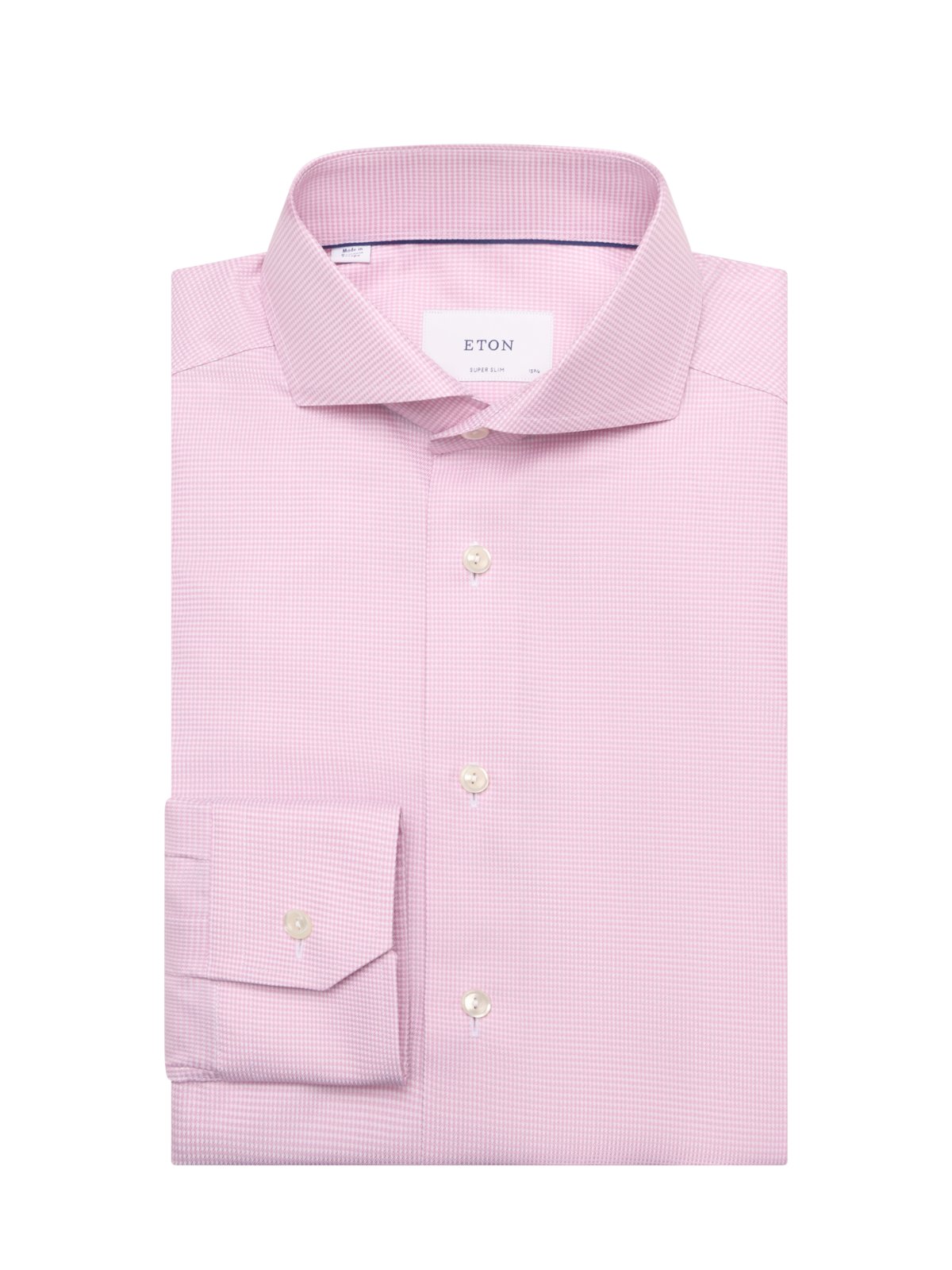Eton Twill-Hemd mit Pepita-Muster und Haifischkragen, Super Slim Fit in 42XX
