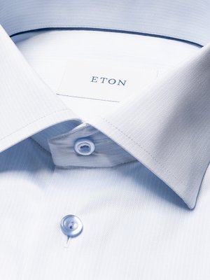 Gestreiftes Hemd mit Lyocell und Kentkragen, Super Slim Fit