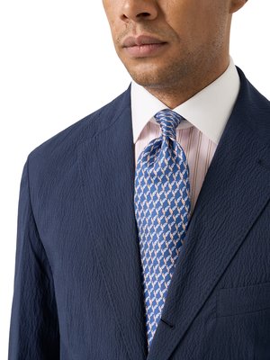 Twill-Hemd mit Kontrastkragen und Streifenmuster, Contemporary Fit