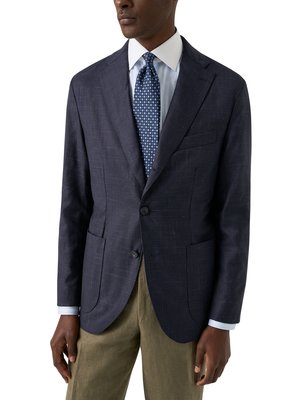 Twill-Hemd mit Kontrastkragen und Streifenmuster, Slim Fit