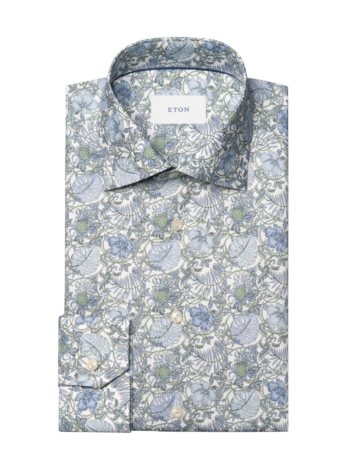 Eton Signature Twill-Hemd mit floralem Print und Kentkragen, Slim in 43S