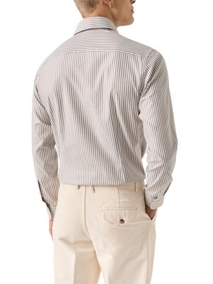 Baumwollhemd mit Streifenmuster und Haifischkragen, Slim Fit
