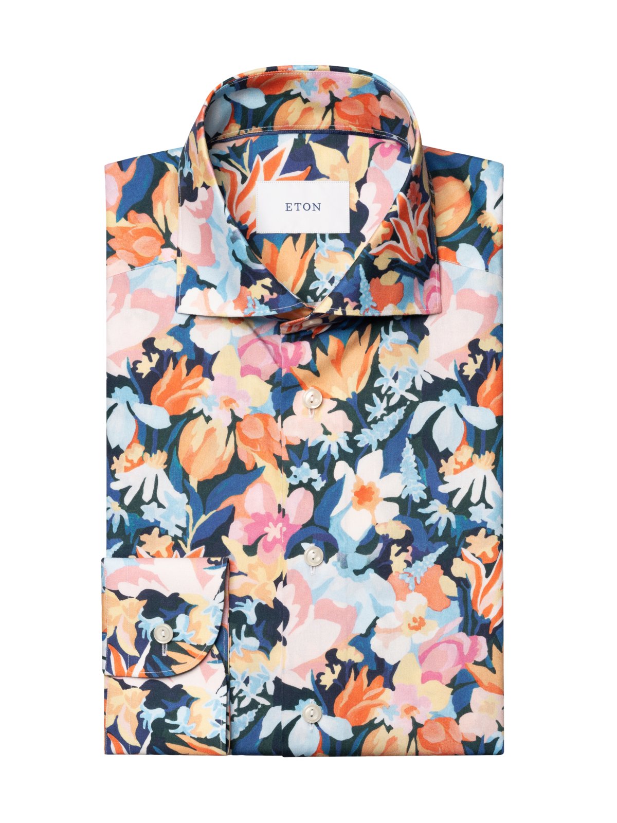 Eton Sommerliches Hemd mit Lyocell und floralem Print, Slim Fit in 42S
