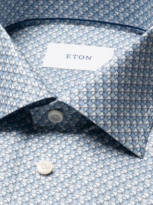 Vollzwirn-Baumwollhemd mit Allover-Print, Slim Fit
