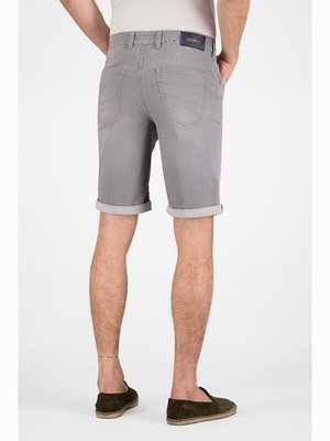 Elastische Denim-Bermudas mit Beinumschlag, Modern Fit