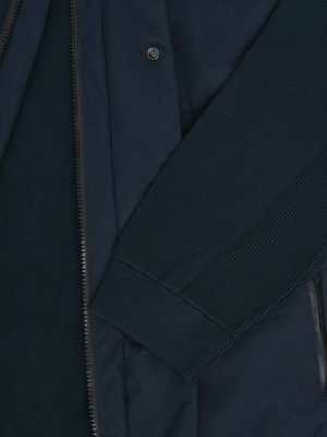 Zweilagige Hybridjacke Melton Blue mit Brusttaschen